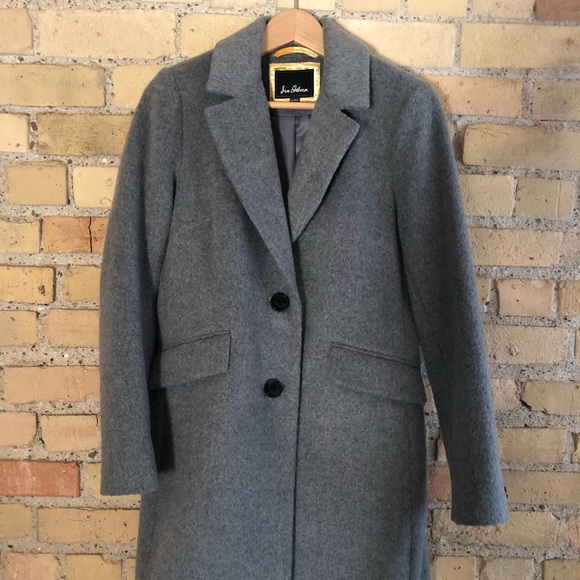 Notched Collar Wool Blend Coat 
